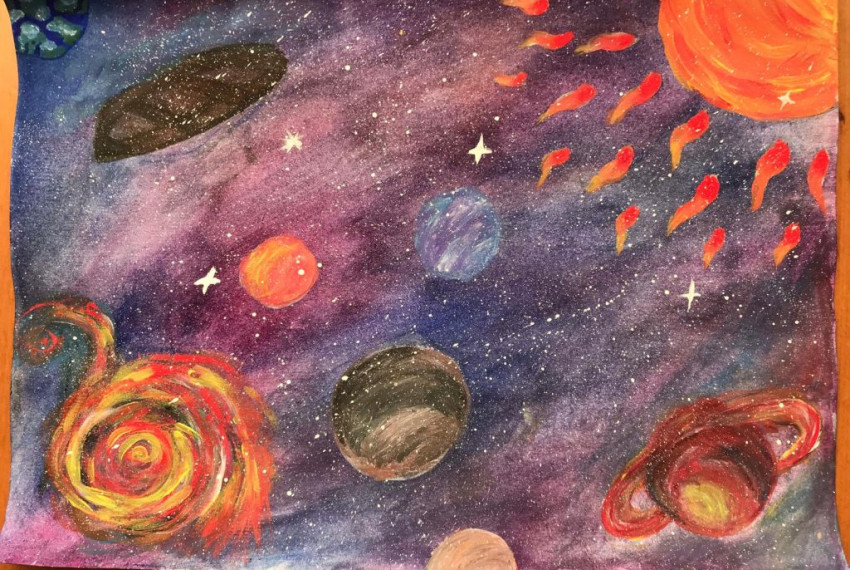 Draudzējas bērni uz planētas – zīmējumos par kosmosu un nākotni